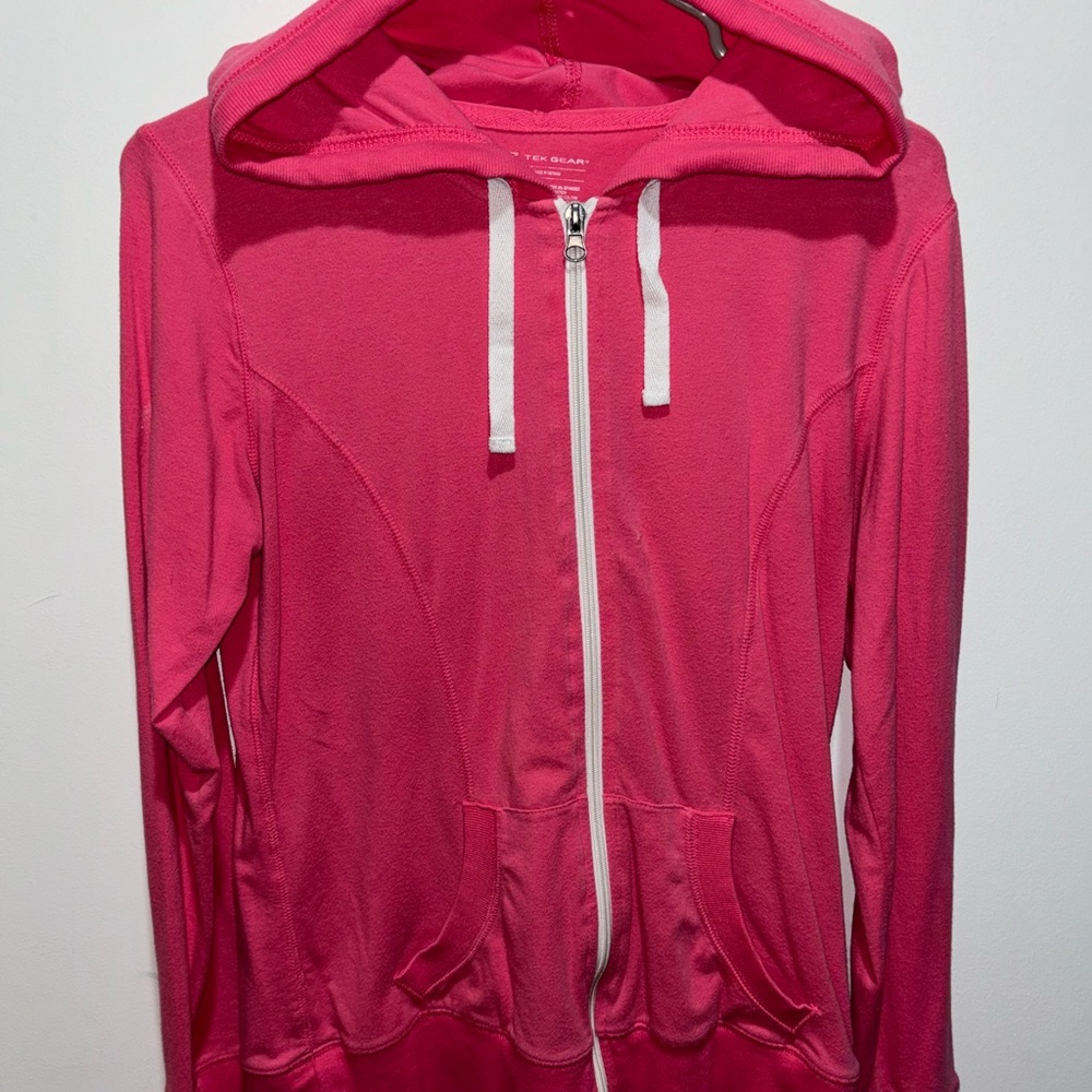 Tek Gear Pink Zippered Hoodie Relaxed Fit
